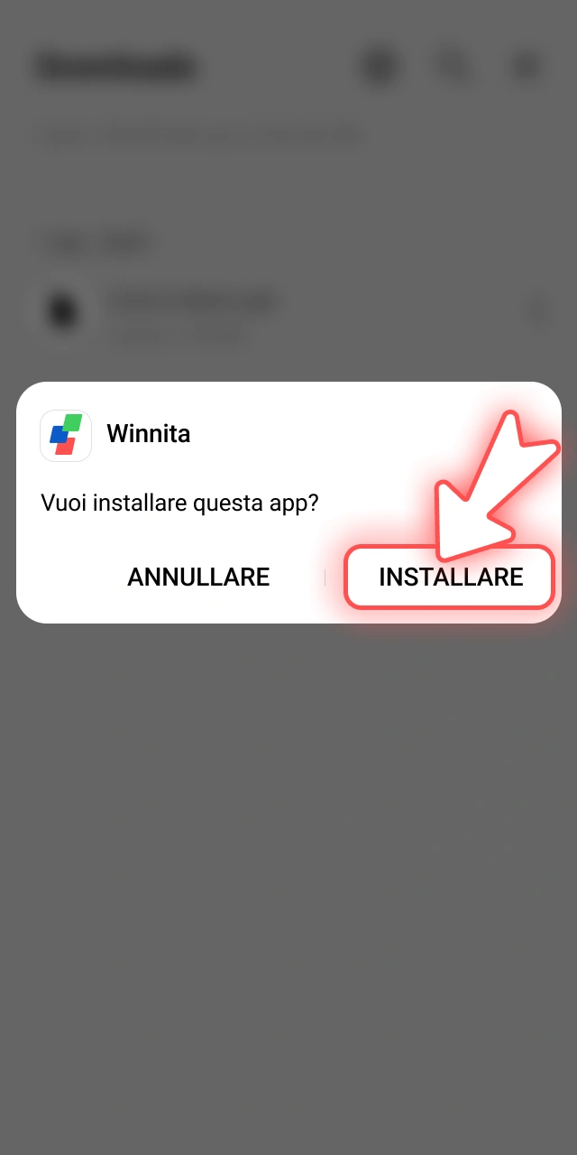 Completa l'installazione finale dell'applicazione mobile sul portale ufficiale Winnita.