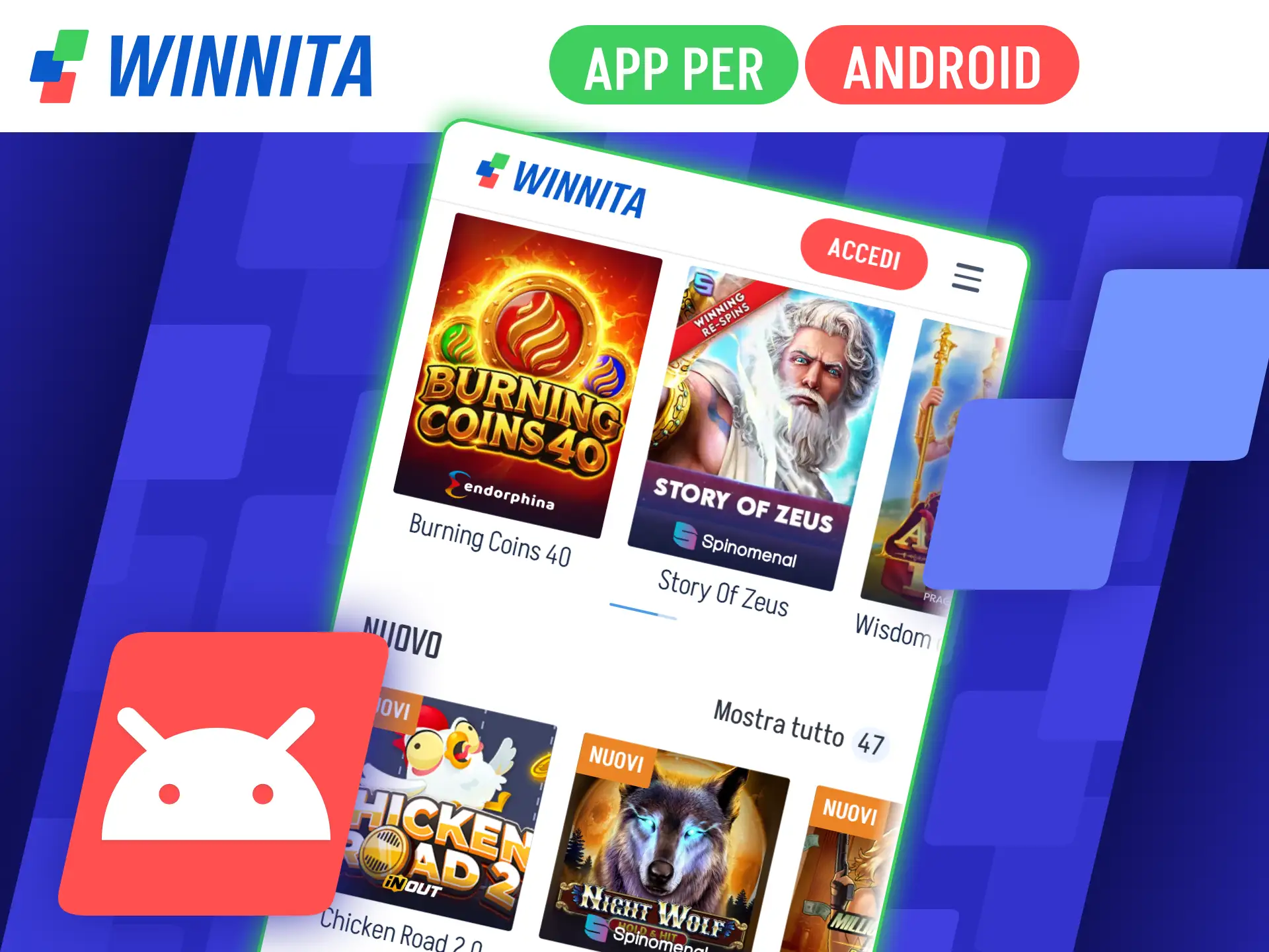 Installa l'applicazione Android direttamente dal sito ufficiale di Winnita.