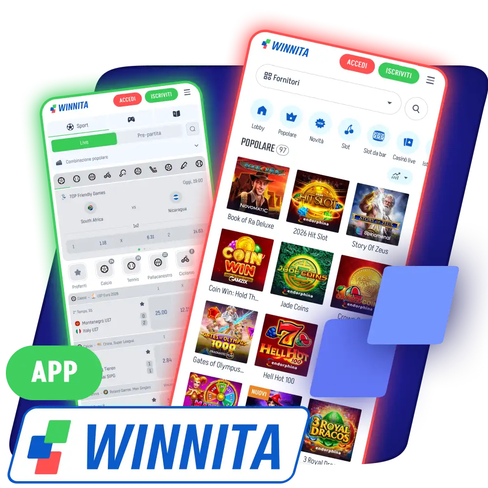 Scarica l'applicazione ufficiale Winnita per dispositivi Android e iOS.