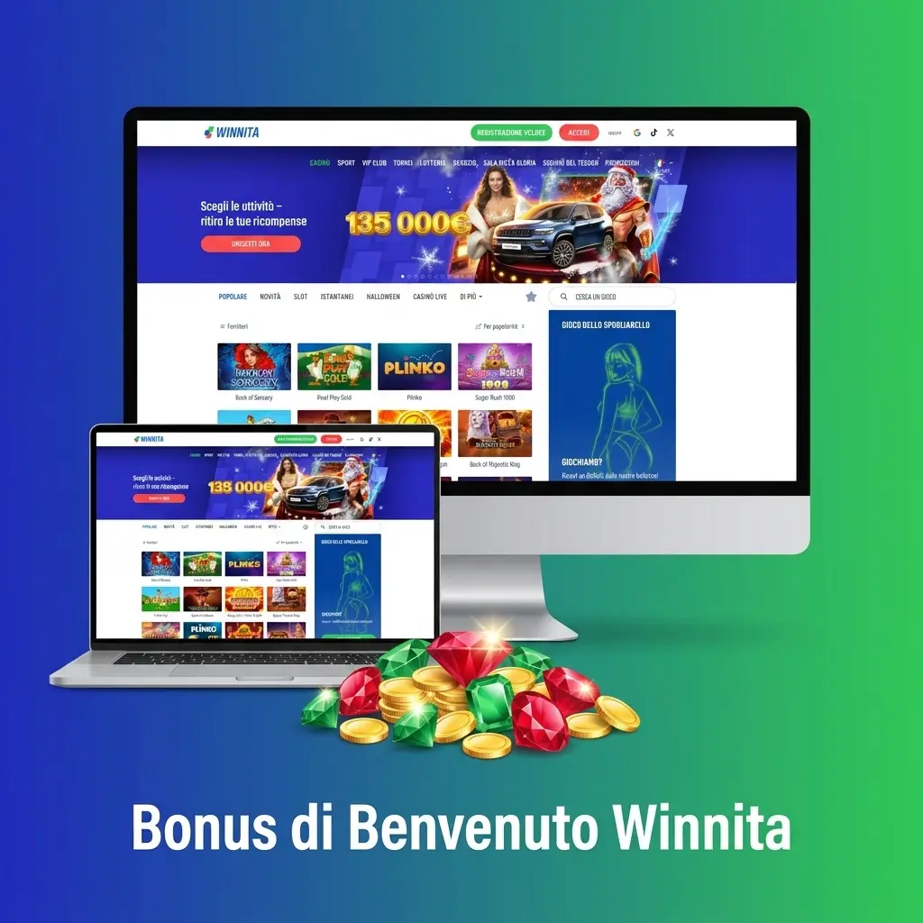 Bonus di benvenuto Winnita: fino a 3.000 EUR e 450 giri gratuiti sui primi depositi