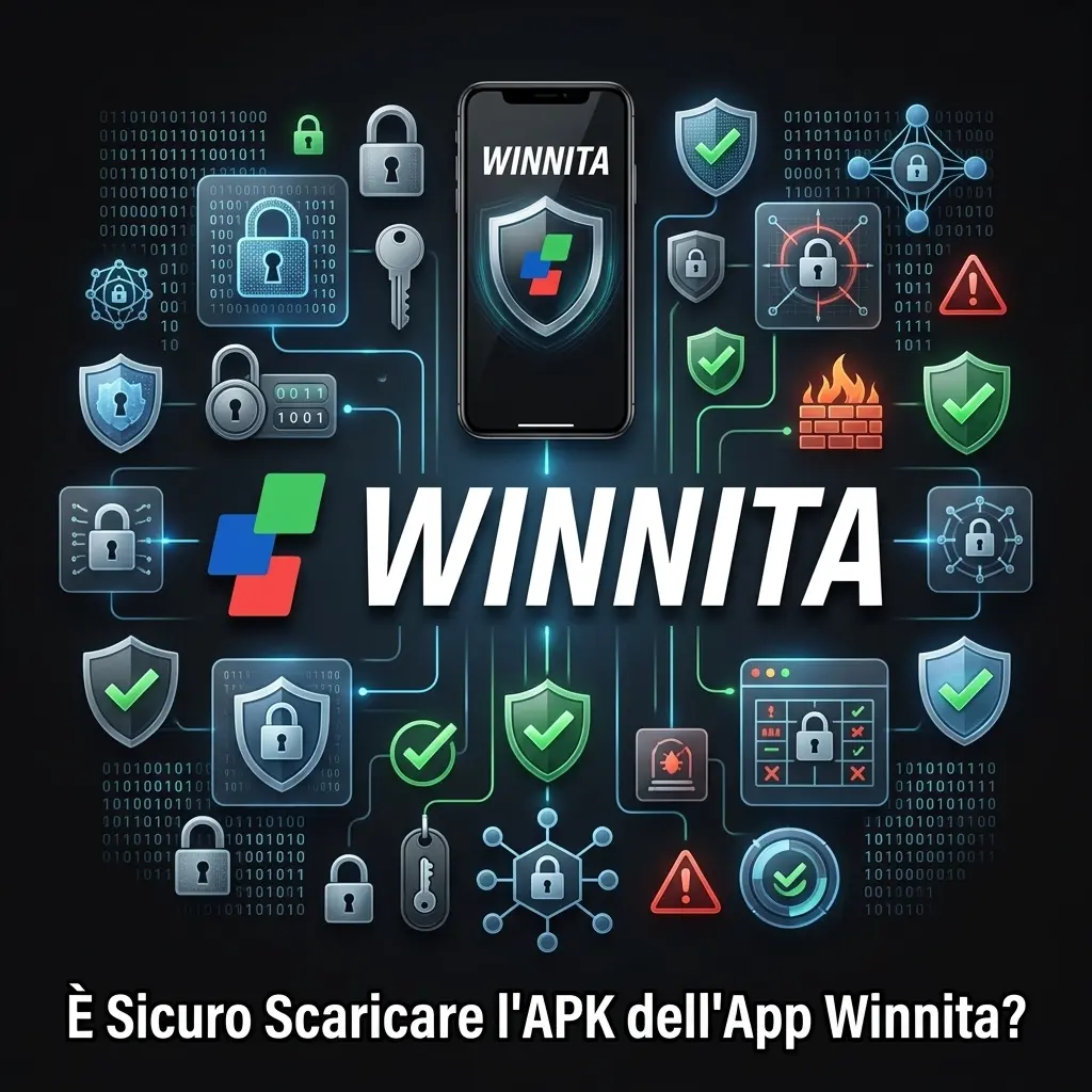 Schermata sicura dell'app Winnita con crittografia SSL e licenza ufficiale per utenti italiani
