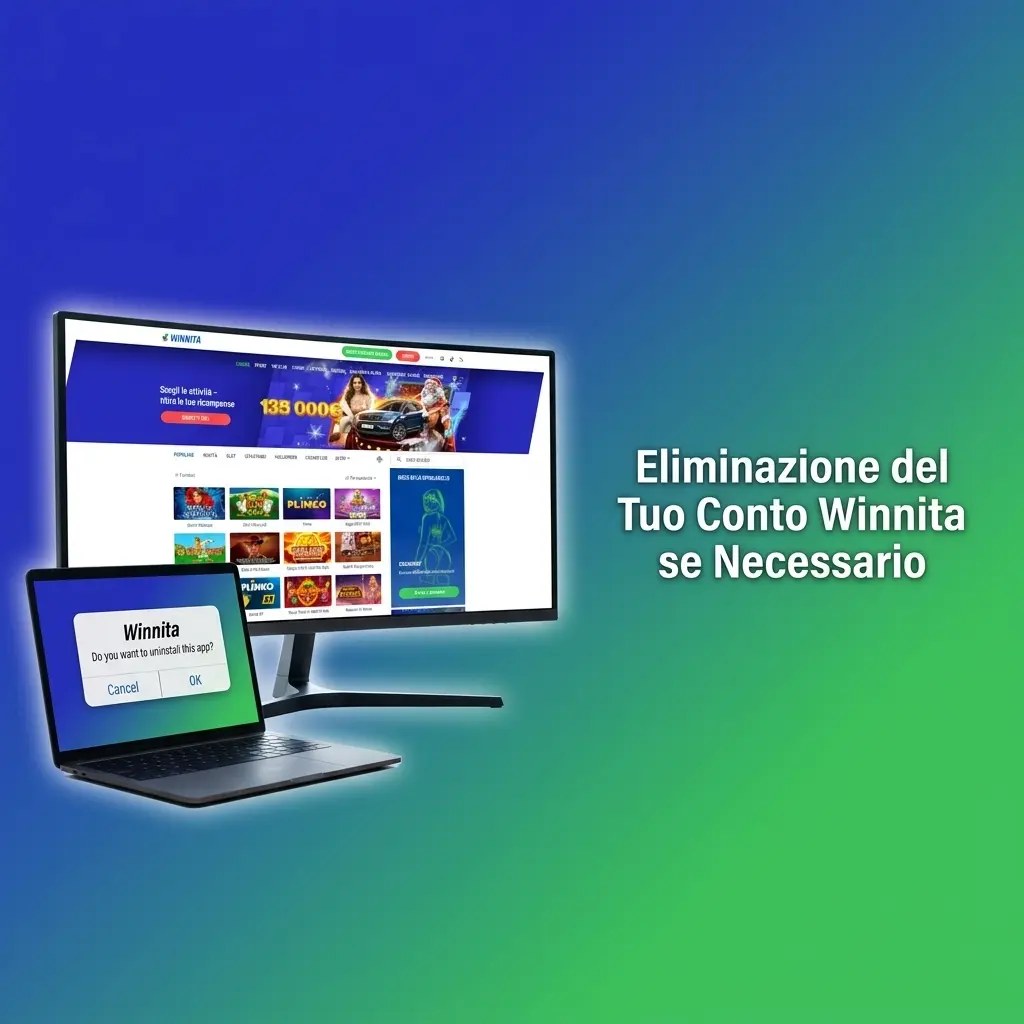 Guida alla chiusura del conto Winnita: impostazioni profilo, contatto supporto e conferma eliminazione