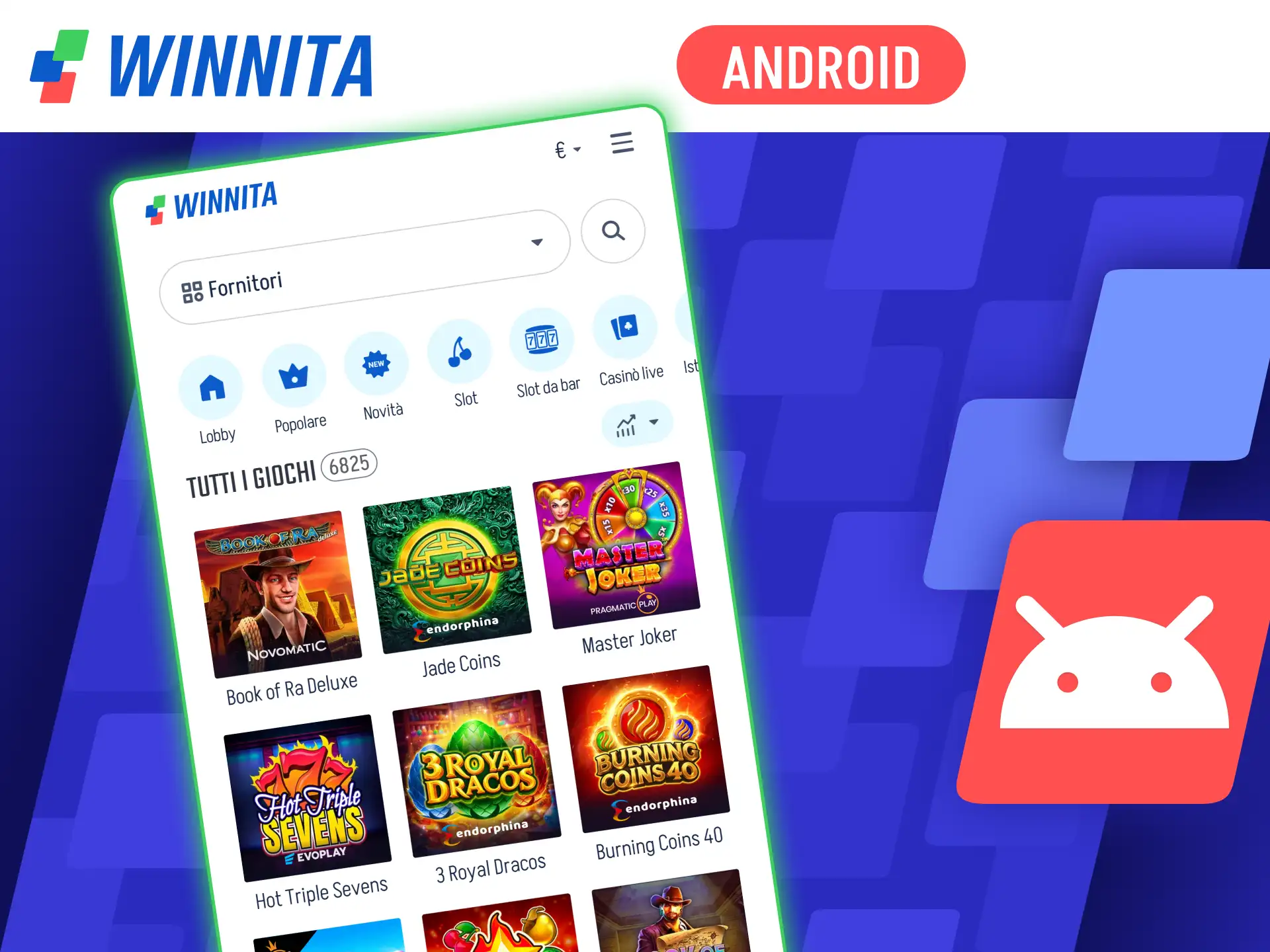 Scarica l'applicazione Android direttamente dal sito ufficiale di Winnita.