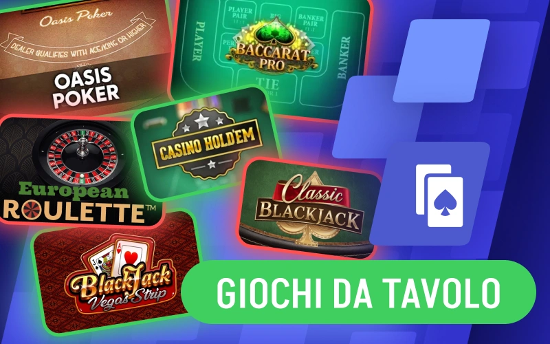 Sfida il banco ai tavoli verdi classici di ufficiale Winnita.