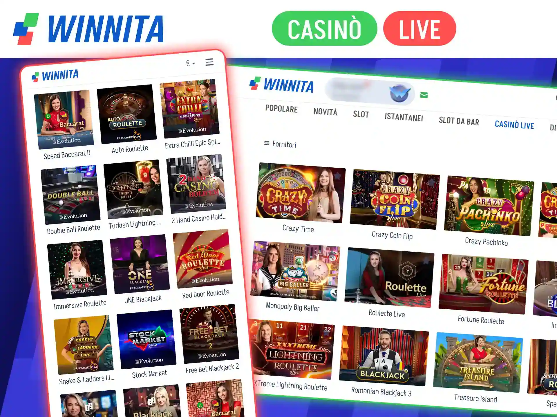Gioca ai tavoli del casinò live sul sito ufficiale Winnita.