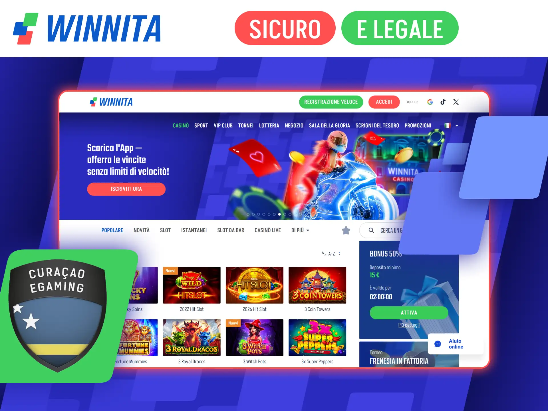 Verifica la licenza di gioco sicura sulla piattaforma ufficiale Winnita.