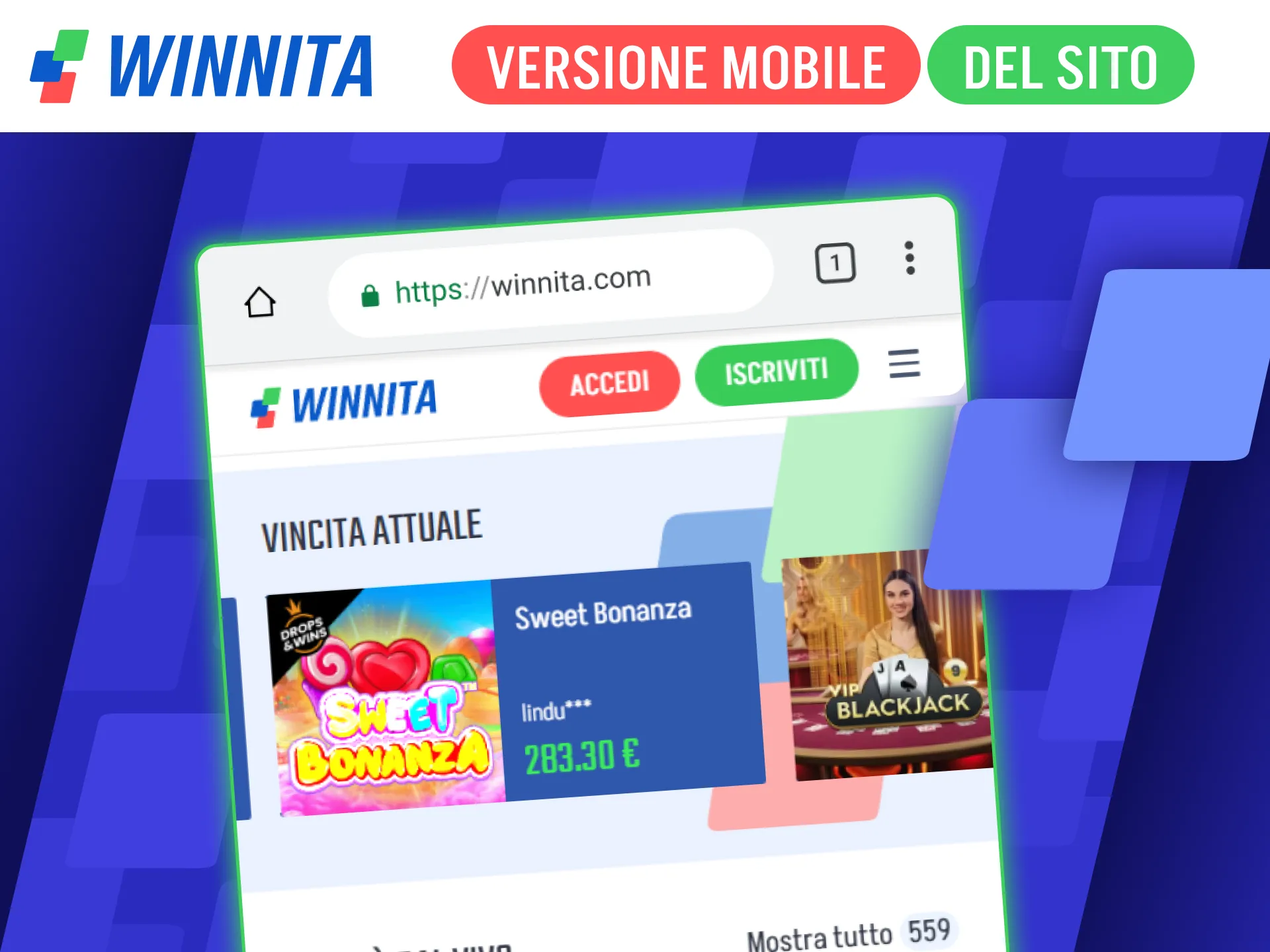 Naviga sulla versione mobile ottimizzata del sito ufficiale Winnita.