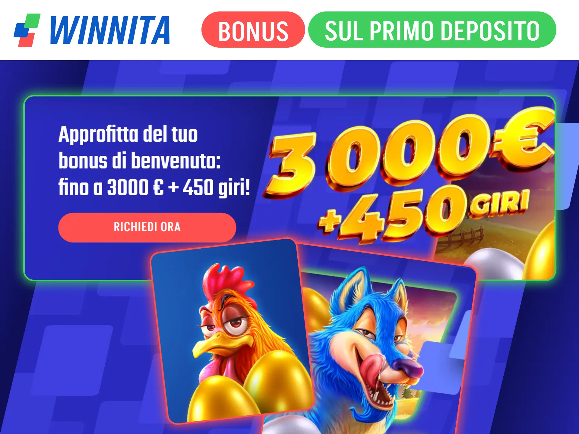 Ottieni il bonus sul primo deposito della piattaforma ufficiale Winnita.