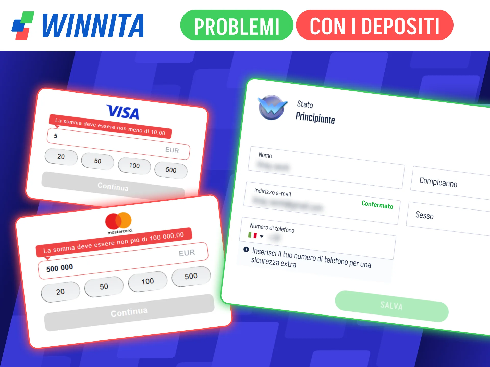 Risolvi i problemi di ricarica tramite il supporto ufficiale Winnita.