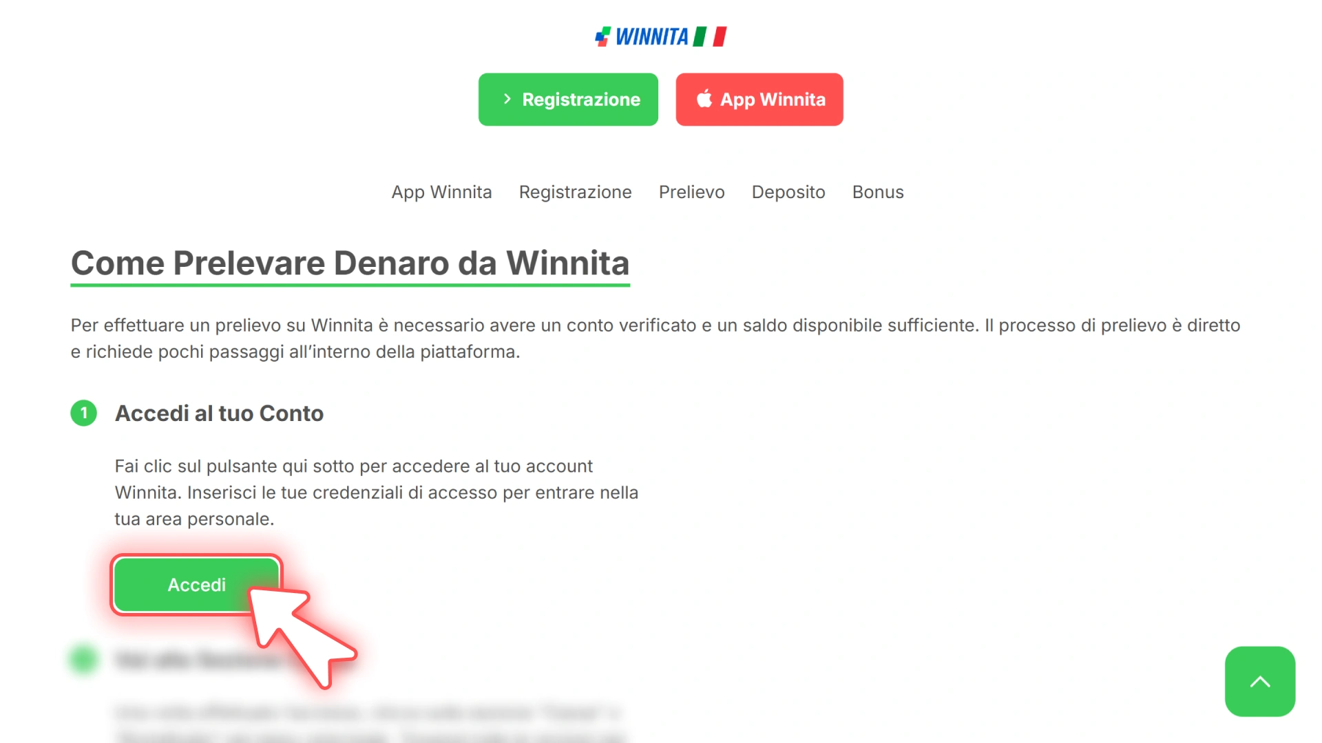 Esegui l'accesso al tuo profilo personale sul sito ufficiale Winnita.