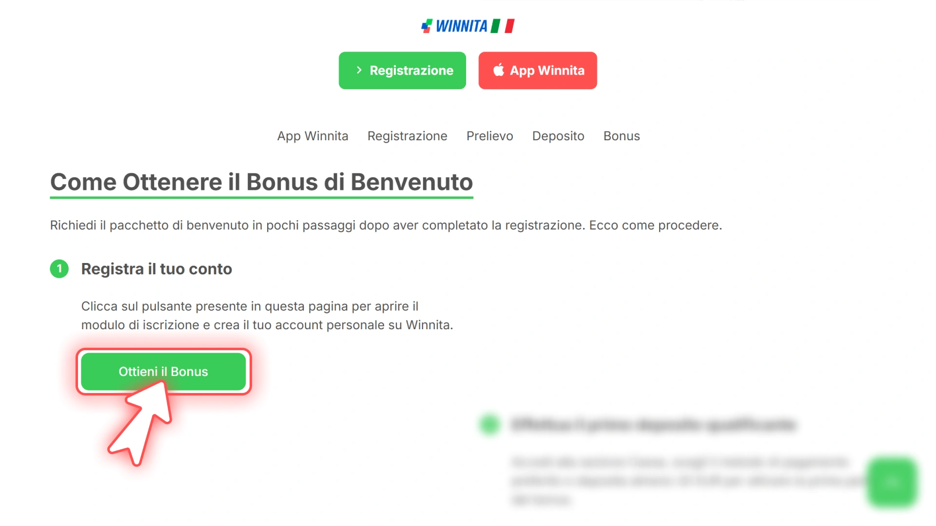 Registra un conto di gioco seguendo la procedura ufficiale Winnita.